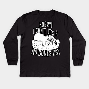 No Bones day Pug Meme Kids Long Sleeve T-Shirt